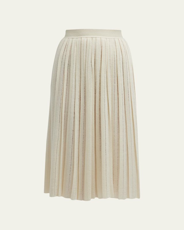 Gonna Gaiole Cashmere Pleated Midi Skirt